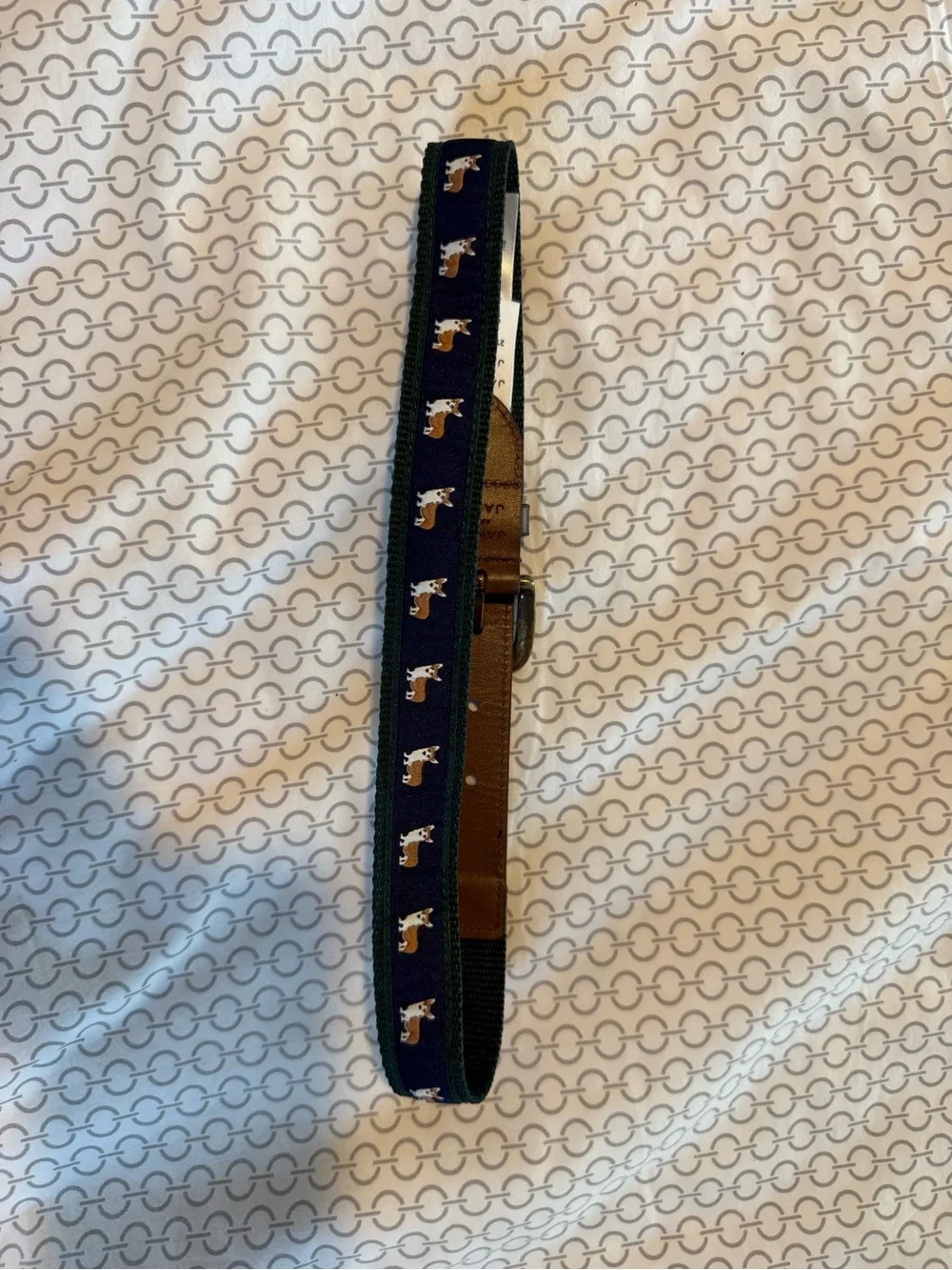 Janie and Jack Navy Belt with Dog Motif